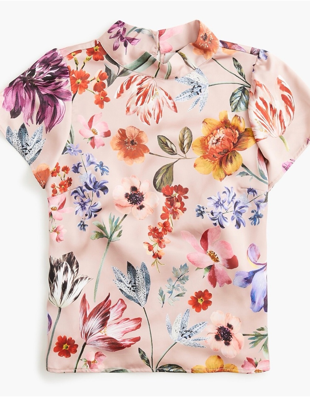 J. Crew Drapey mockneck top in Dutch floral blouse